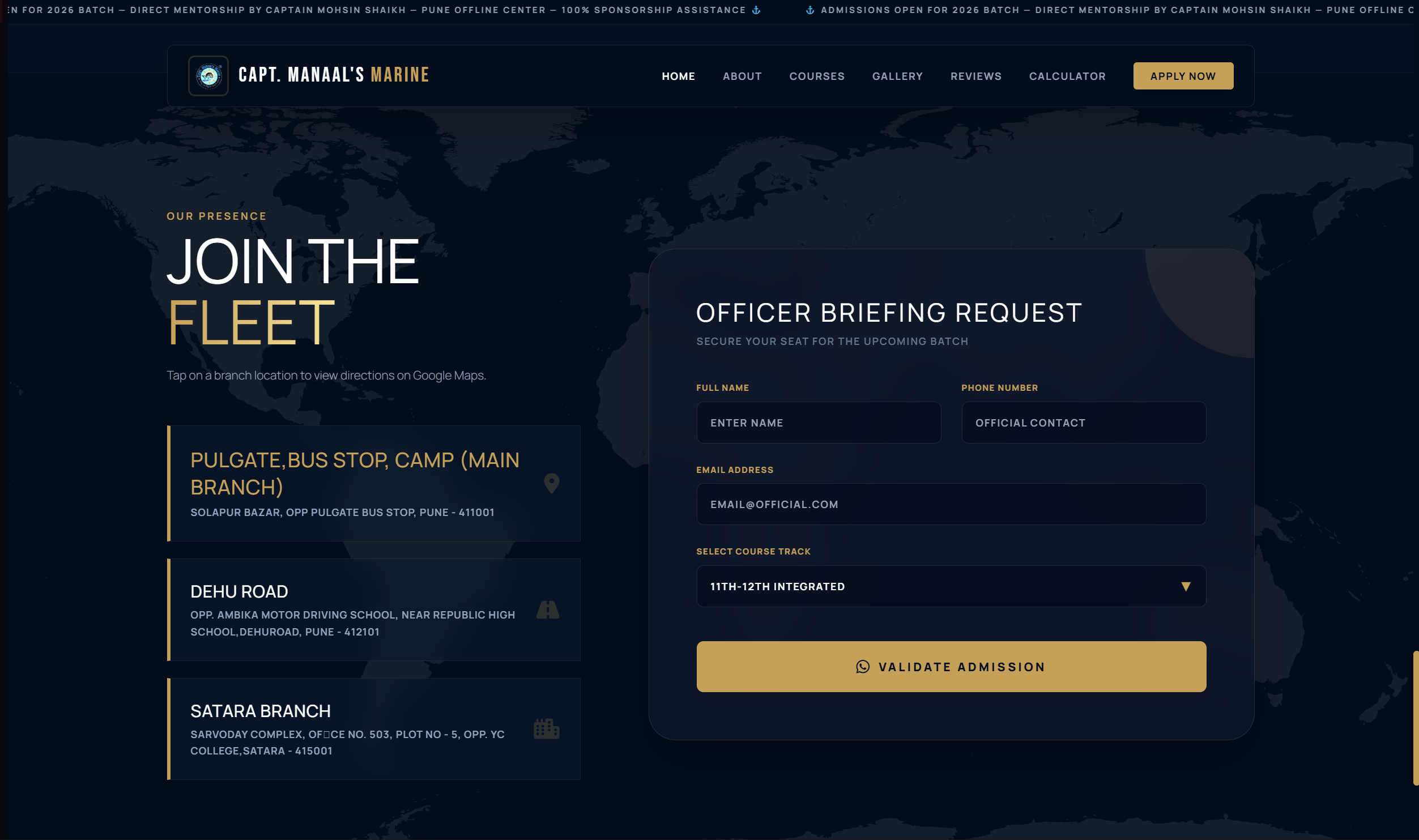 Capt Manaal Marine Website Screenshot 5
